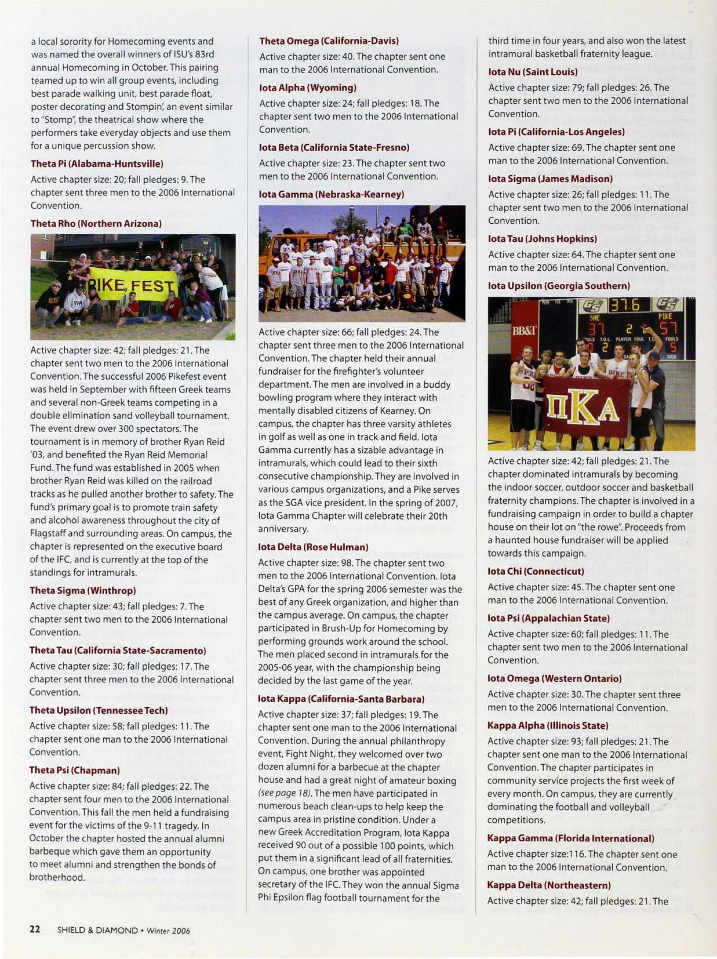 Chapter Notes, Winter 2006, Continued